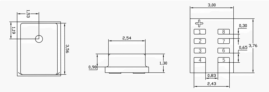 xgzp6812d pressure sensor dimension