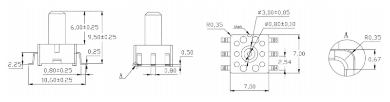 Vacuum Pressure Sensor XGZP6859D 1 6859D DIMENSION v3.2