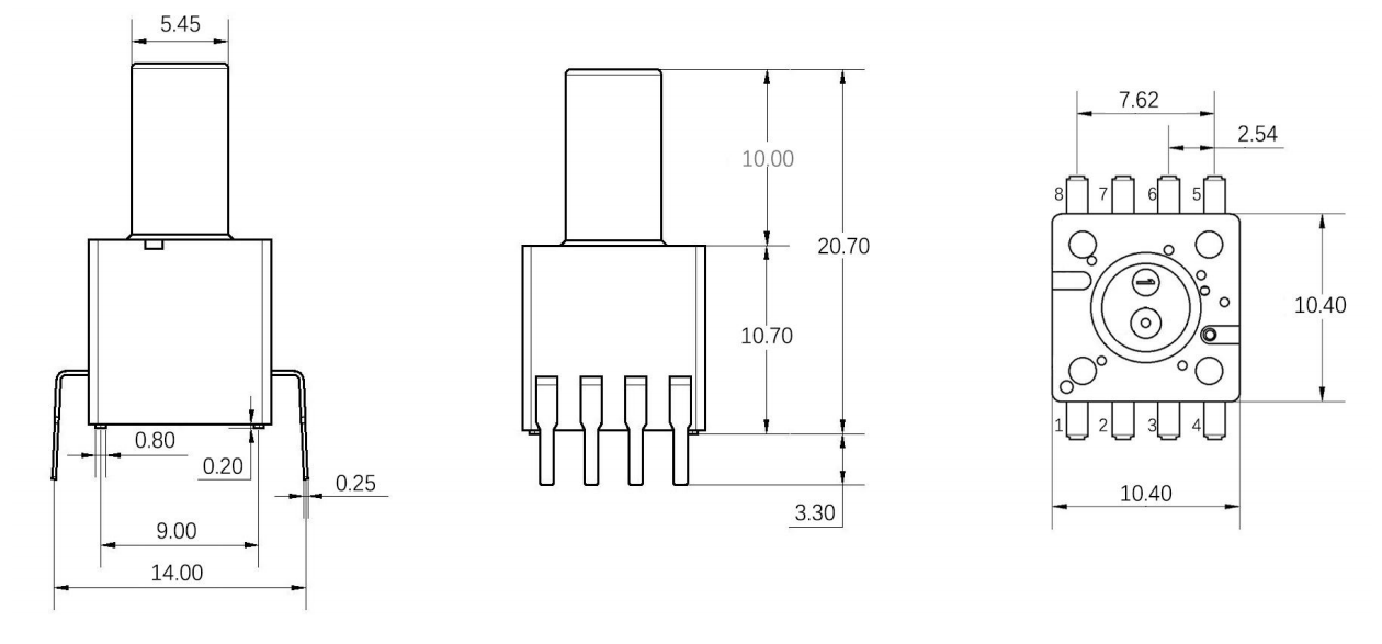 Xgzp6841d-c датчик давления стиральной машины (Альтернативные детали датчика давления ADP51B65) ИЗМЕРЕНИЕ XGZP6841D-C Washing Machine Pressure Sensor (ADP51B65 Pressure Sensor Alternative Parts) DIMENSION